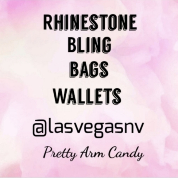 SALE Studded Rhinestone Bling Black Motorcycle Bike Design Handbag Purse - Picture 4 of 4